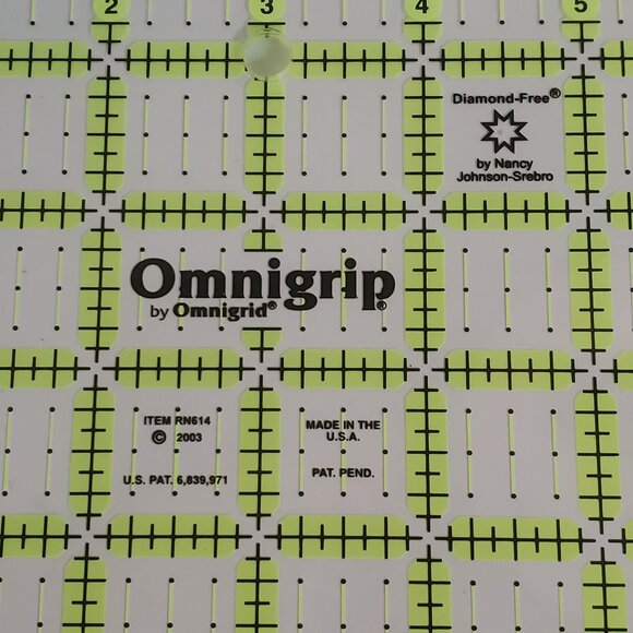 Omnigrip by Omnigrid The Non-Slip Quilt Ruler Neon 6''x14'' RN164 2003 USA - Picture 3 of 4